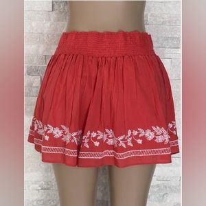 Aeropostal CORAL floral embroidered skirt